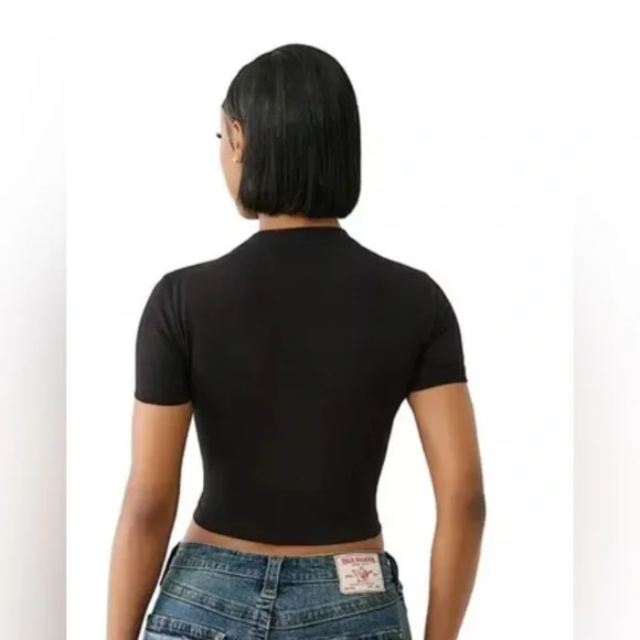 True Religion Women's Buddha Graphic Tee - Charcoal L - Picture 2 of 4